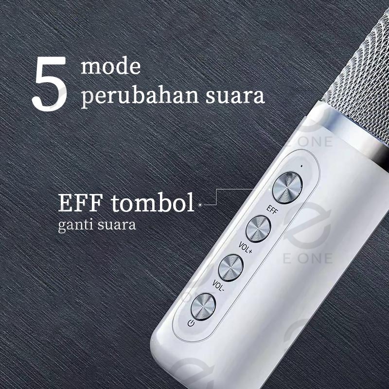 E ONE speaker bluetooth karaoke set lengkap speaker bluetooth 2 mic wireless /Built-in membatalkan fungsi suara asli