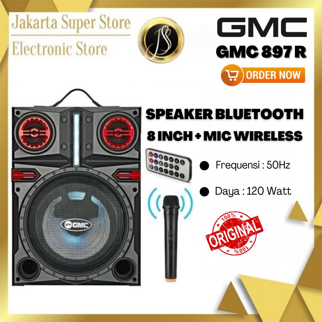 SPEAKER BLUETOOTH GMC 897 R 8 INCH
