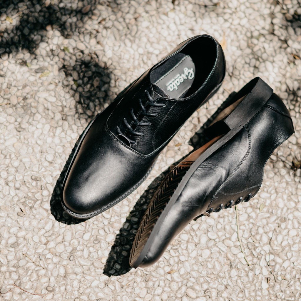 OXFORD BLACK |FORIND x Greata| Sepatu Kulit Asli Formal Vintage Klasik Pria/Cowo/Men Classy Footwear