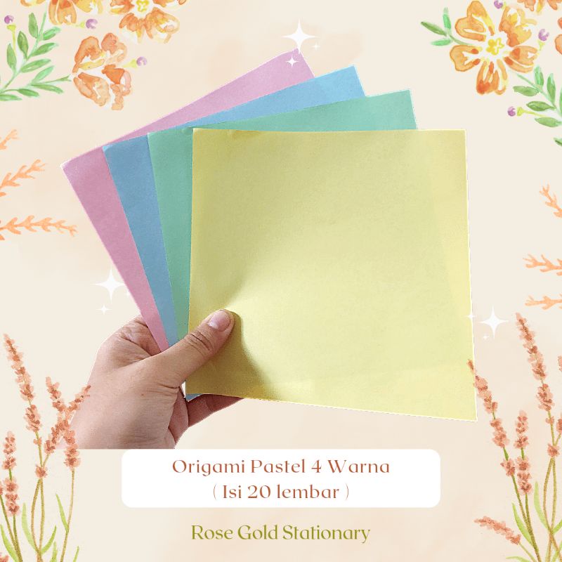 Jual ORIGAMI KERTAS LIPAT 12 x 12 WARNA PASTEL 1 PACK ISI 20 LEMBAR
