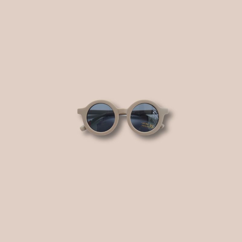 BEAR & ROUND KIDS SUNGLASSES ANTI UV 1-6 TAHUN | Kacamata Anak Perempuan Kacamata Anak Laki Laki Kacamata bulat anak Kacamata anak bear Kacamata anak retro-Round - Coffee
