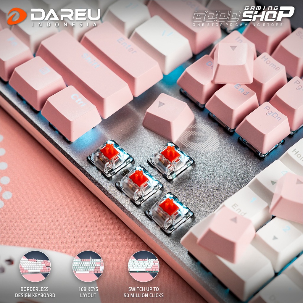 Dareu EK810 White Pink - Gaming Keyboard