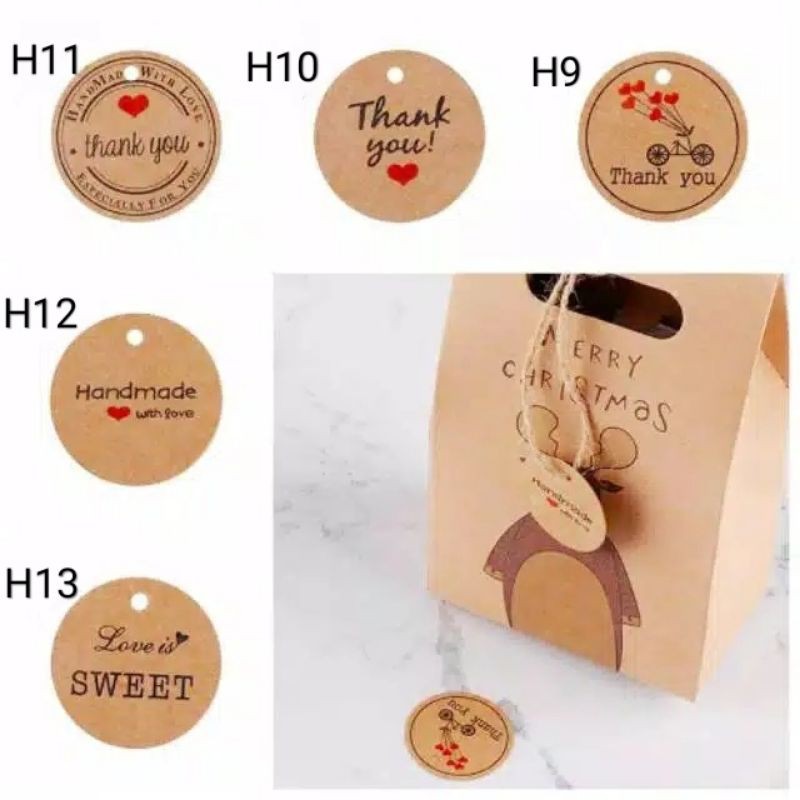 

Hang Tag Hangtag Hangtags Tags Thank You Handmade Sweet Kraft Parcel Dus Box Kantong Kue Packaging