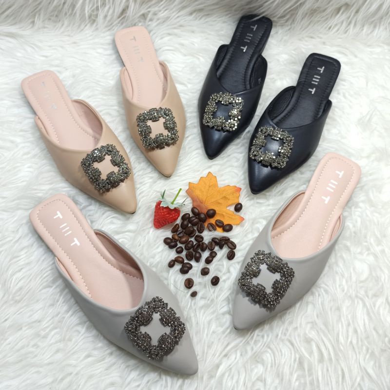 Sendal Wanita Sepatu Wanita Kulit Dove Flat Shoes TMT H12-HC Sandal Wanita