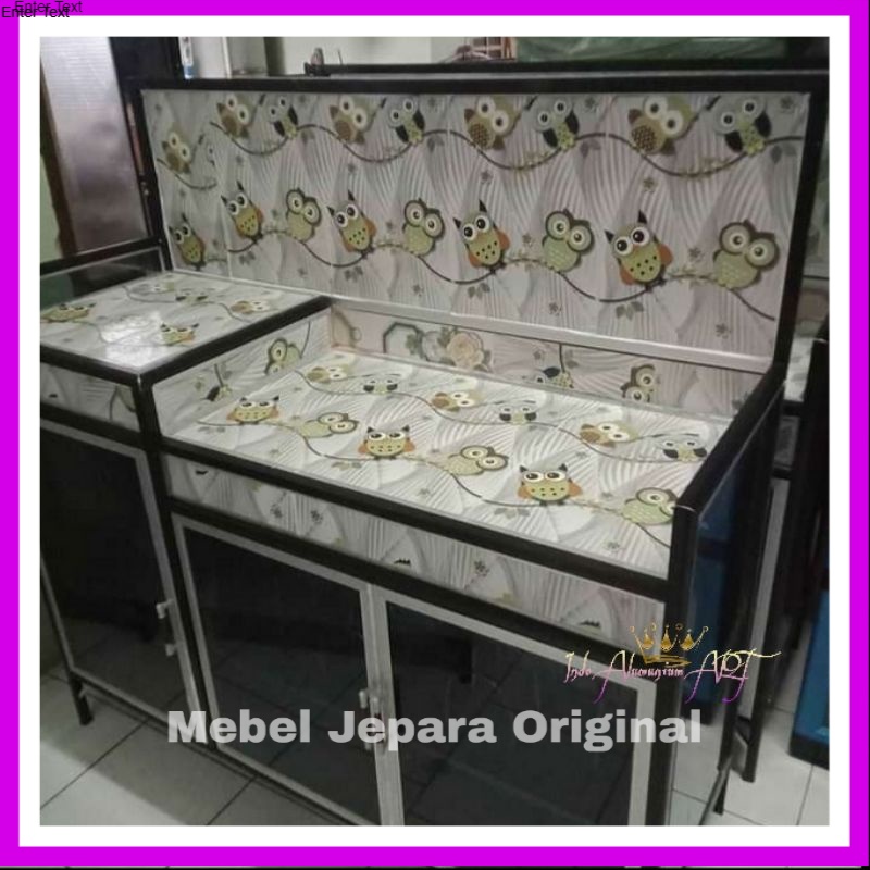 Meja Kompor - Meja Dispenser - Lemari Rak Piring Bahan Alumunium Garansi Aman