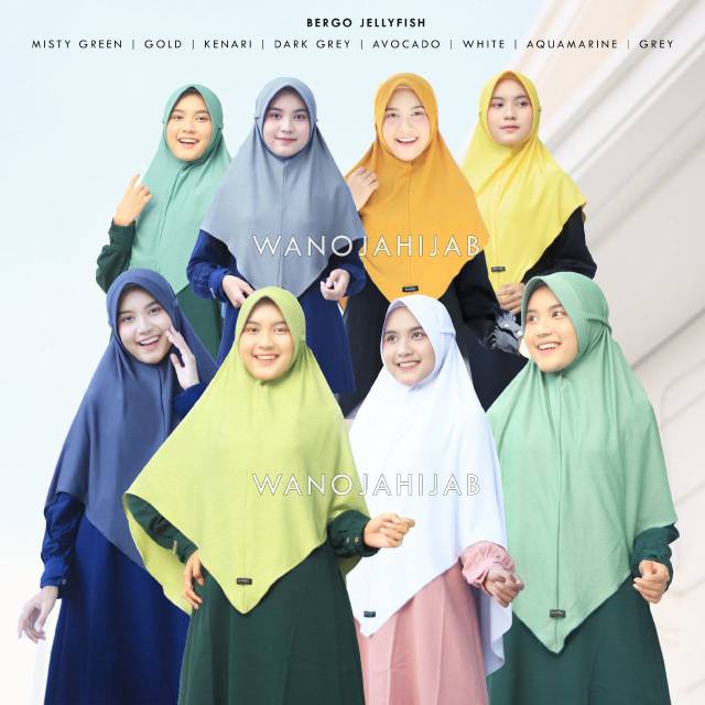 Bergo Jellyfish ORI Wanoja/Bergo Tali Pad antem/Khimar/Wanoja Hijab