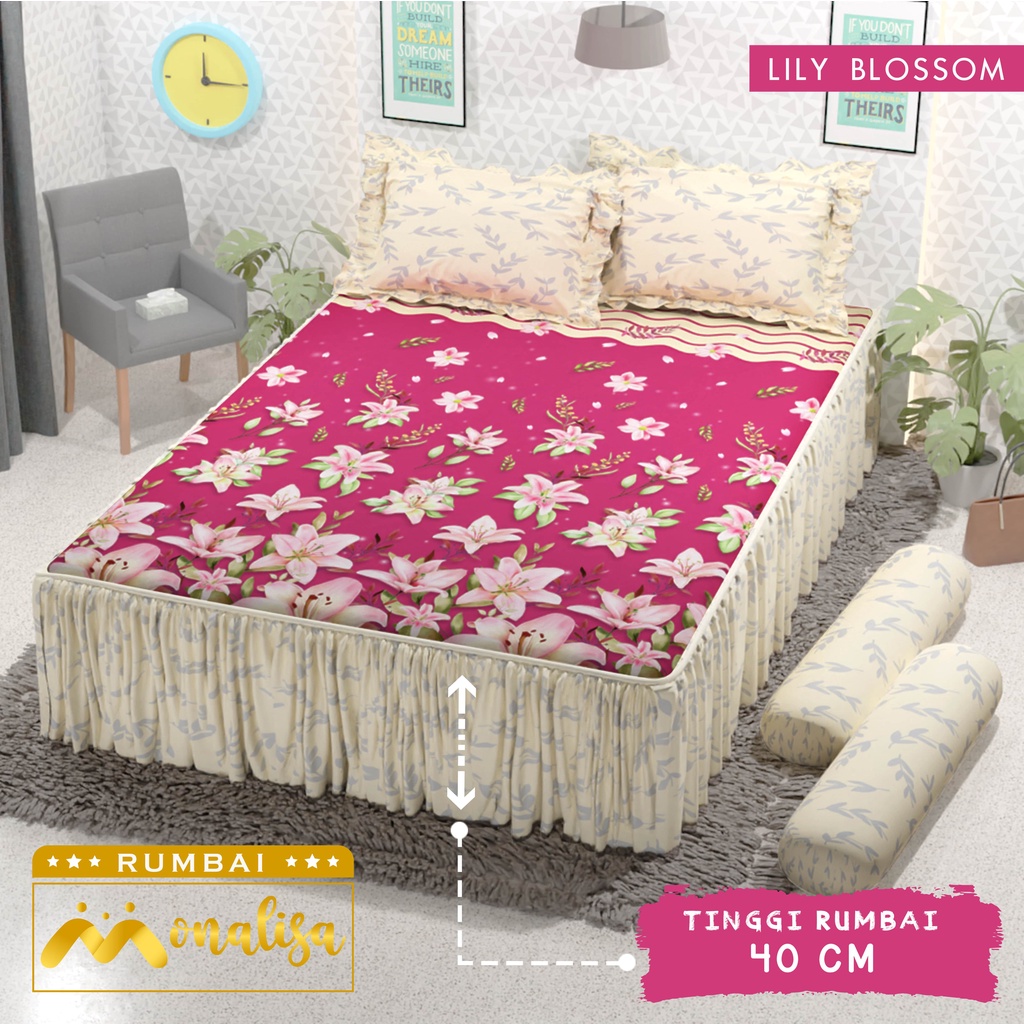 Monalisa Premium Sprei Rumbai Uk 160/180 - Lily Blossom