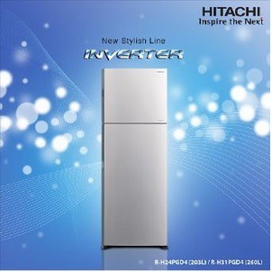 KULKAS 2 PINTU HITACHI TYPE R-H31PGD7 BSL (Brilliant Silver)