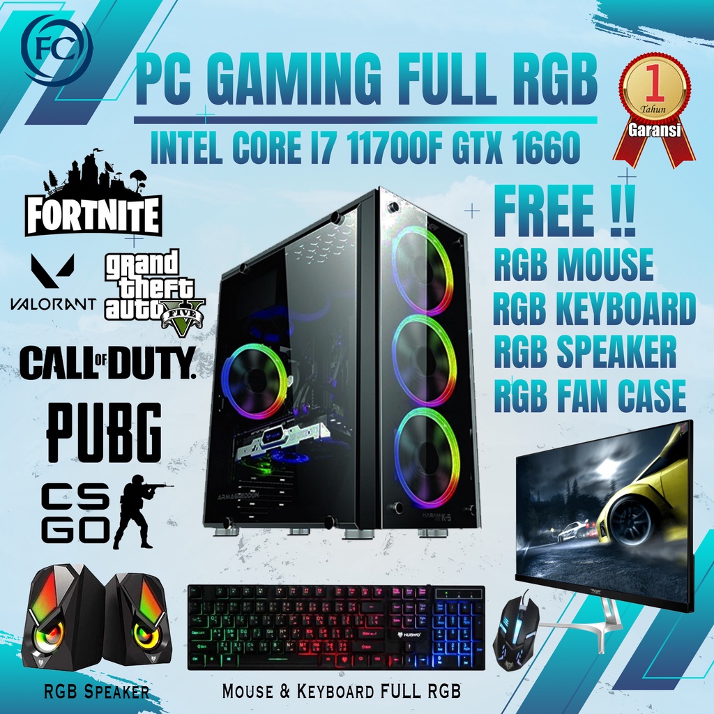 PC GAMING / DESIGN / LIVESTREAMING DDR4 I7-11700F / 16GB / 1660 SUPER 6GB