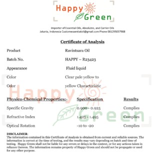 Happy Green Ravintsara Essential Oil  - Minyak Atsiri Ravintsara 100%