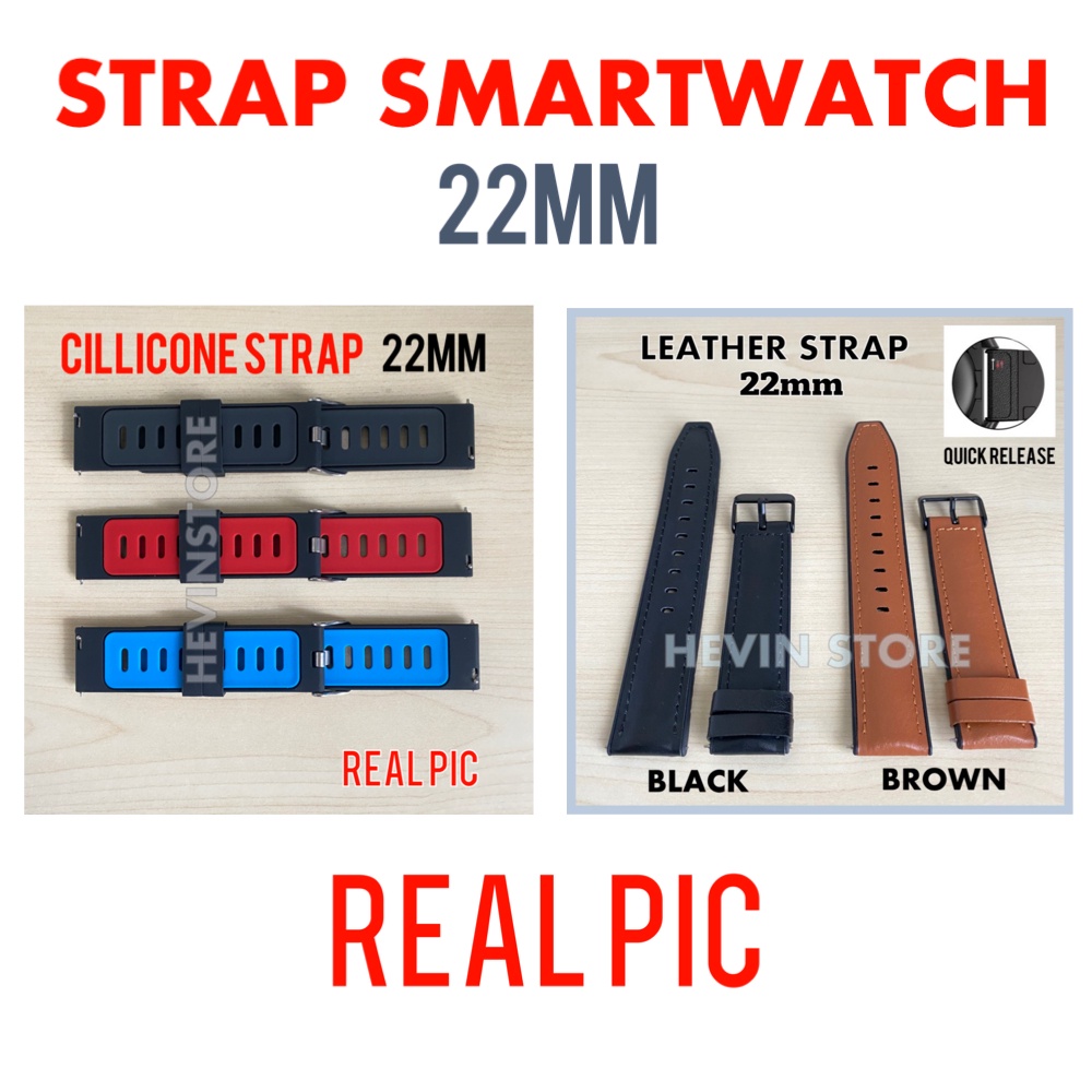 Strap Watch Leather dan Cillicone ukuran 22MM Quick Release