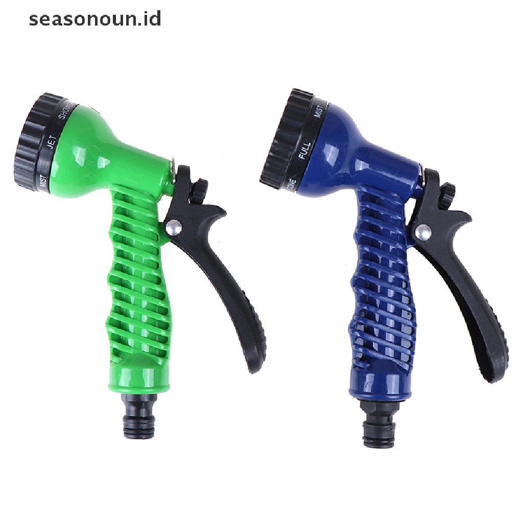 【seasonoun】 7 Function Garden Spray Hose Nozzle Water Sprayer Hoselock With Soft Grip .