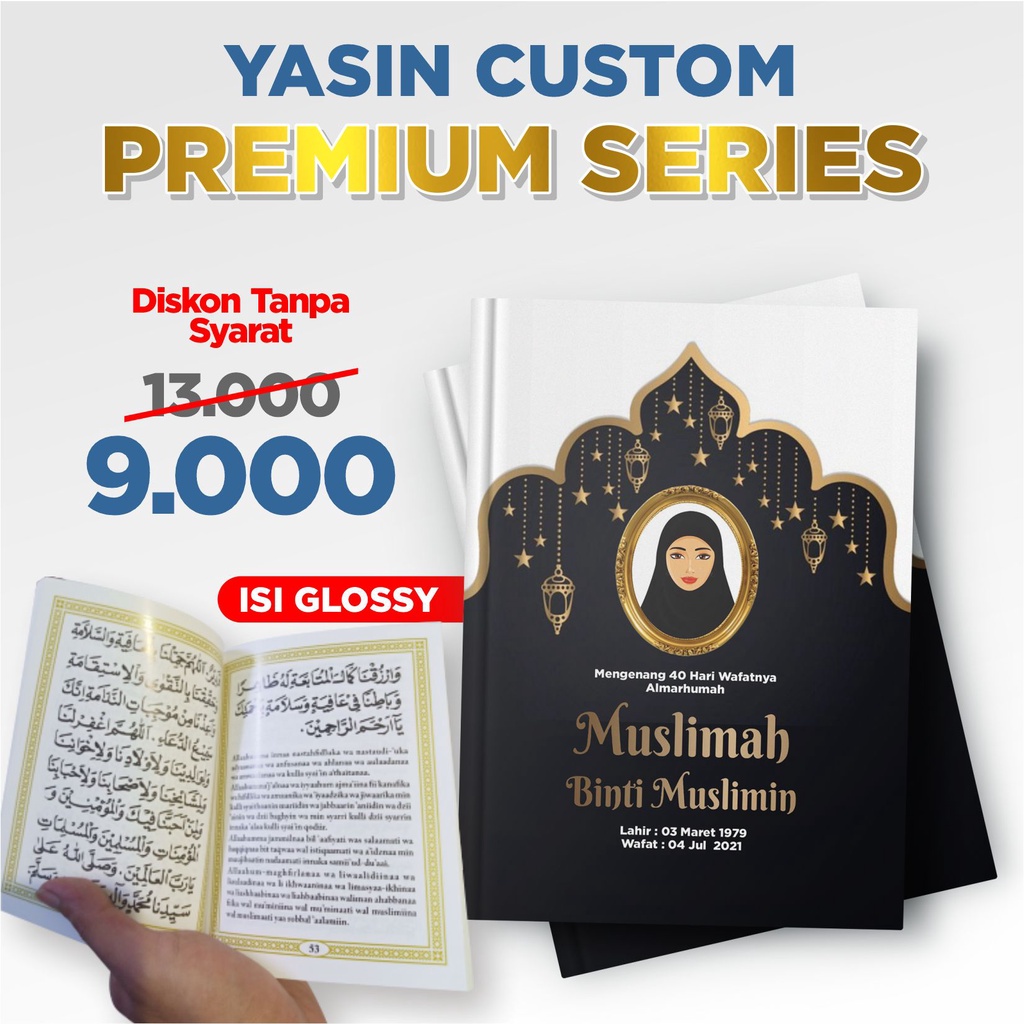 

Yasin & Tahlil Isi Glossy Premium Soft Cover | Free Design & Free Packing Per Buku