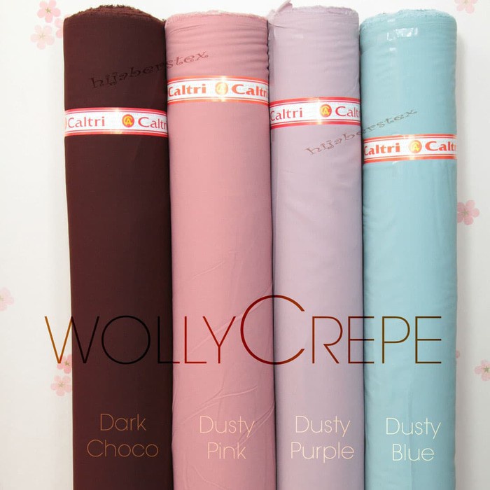 Kain Wollycrepe 1 Roll 60 Yard Wolycrepe Wolicrepe Wolicrep Caltri - Bahan Murah Gamis Hijab