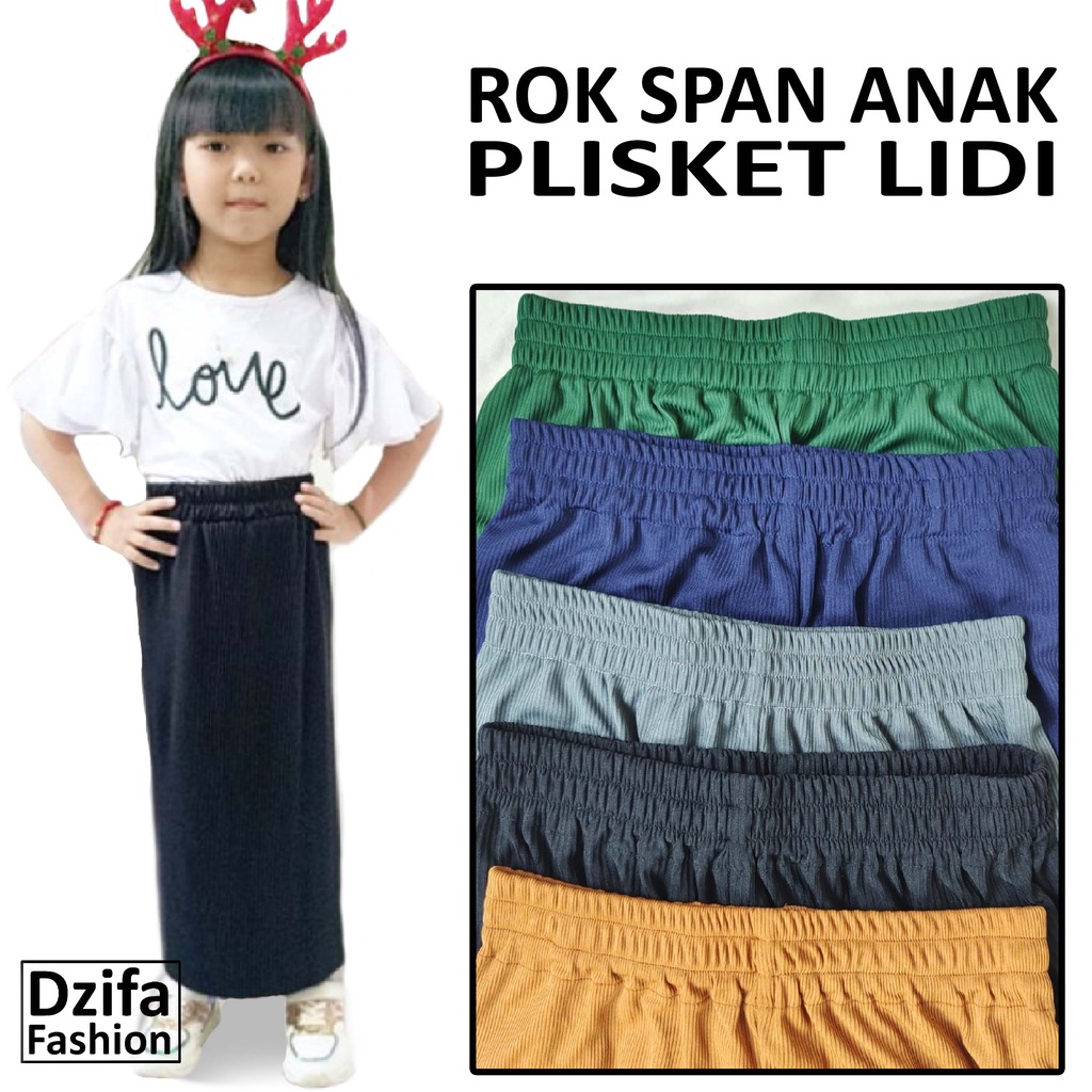 EL-NAFFA Rok Span Knit Lidi Anak Premium Usia 5-11 tahun (Bisa COD) RKLA