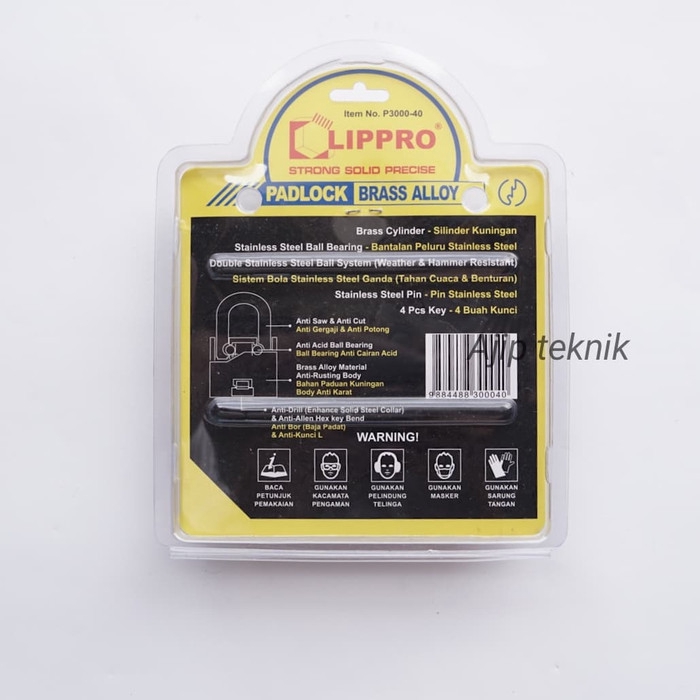 Gembok Lippro 40mm Pendek Anti Cut Anti Acid ORIGINAL