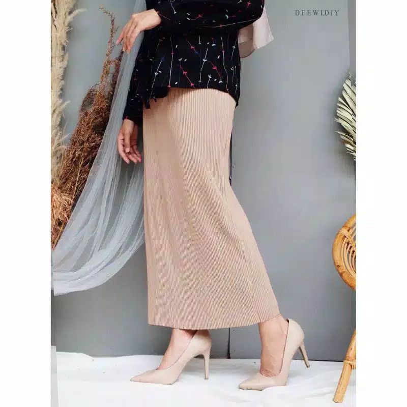 Rok Rajut Span Premium/Rok Rajut/Rok Plisket/Rok Panjang