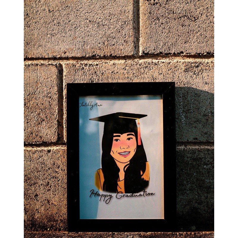 

digital sketch (custom) with frame/hadiah unik dan gambar kostum lucu murah