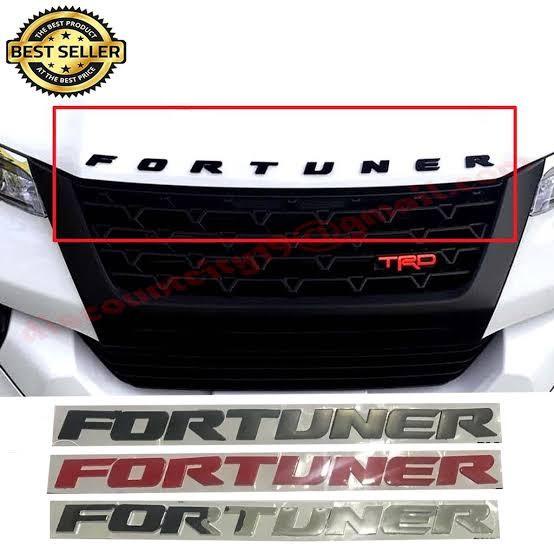 EMBLEM TULISAN FORTUNER KAP MESIN MOBIL EMBLEM HURUF FORTUNER