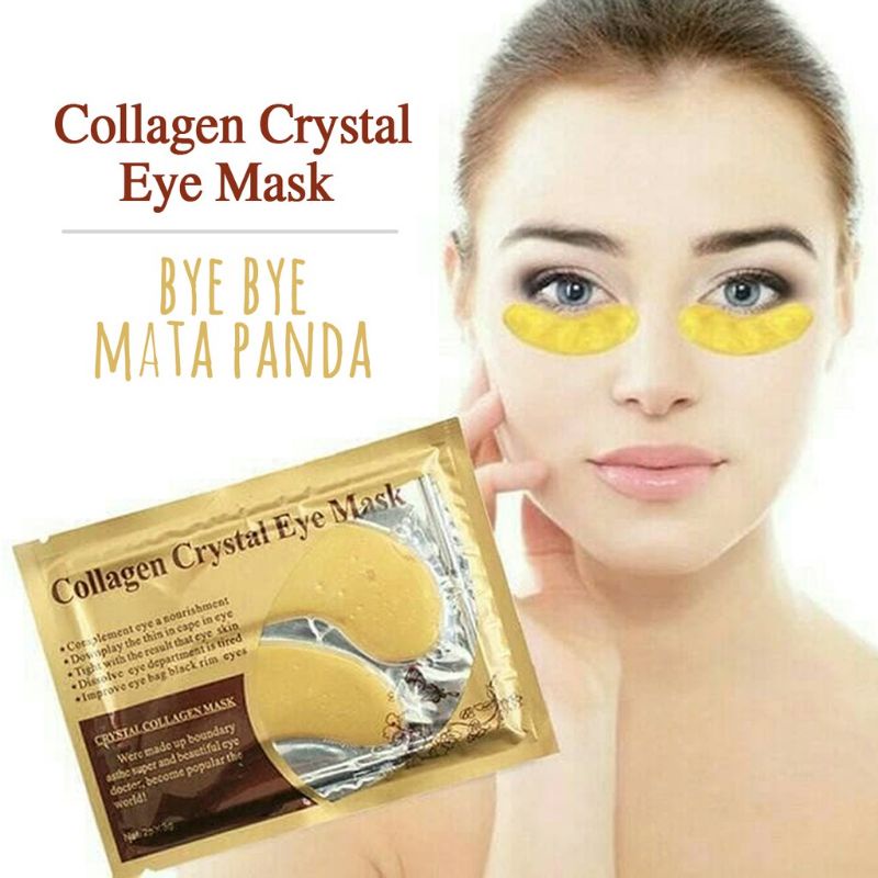 PASANG Masker Mata COLLAGEN CRYSTAL GOLD EYE BAG MASK EYEMASK Kantong Black Panda Anti Aging Wrinkle Emas