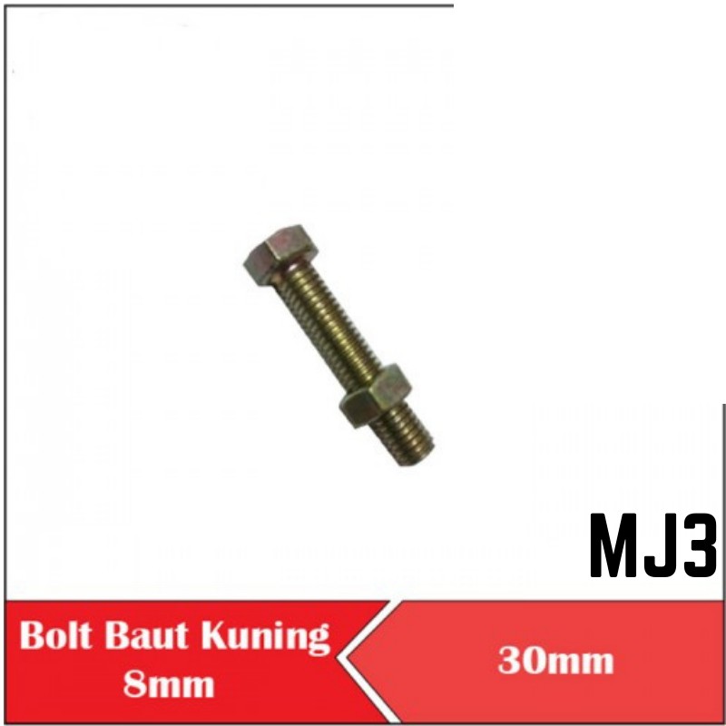BAUT BAUD MUR KUNING BMK M8 DIAMETER 8MM x 30MM Mj3