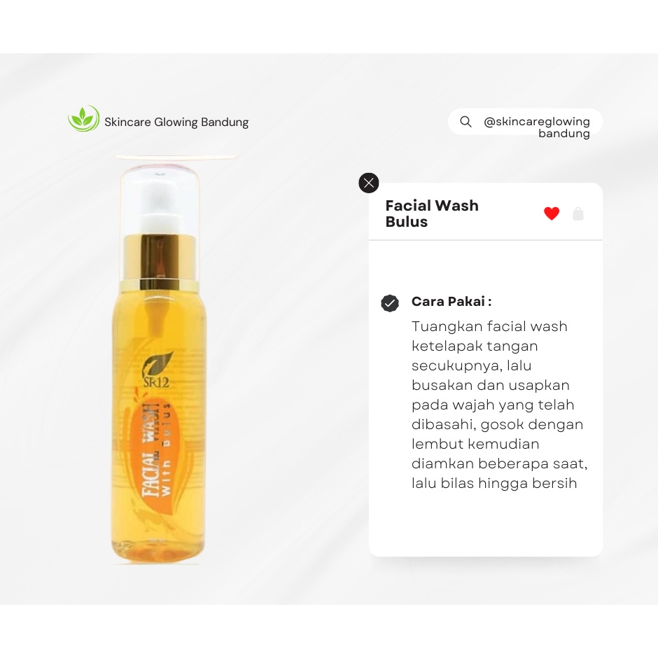 SR12 Facial Wash Bulus Sabun Cuci Muka Mengandung Minyak bulus Daily Cleanser Mencerahkan Kulit  Wajah Glowing Bisa Dipakai Seluruh Tubuh Anti Bakteri