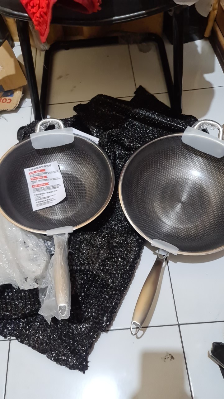 Wajan Wok Penggorengan Frying Pan Anti Lengket Stainless Steel