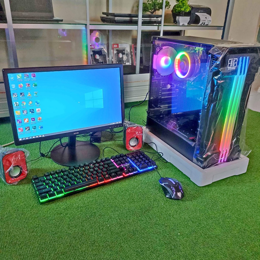 PC gaming Editing Fulset Murah Intel Core i5 Ram 16Gb HDD 500Gb SSD 128Gb LED 19 Inch Siap Pakai GARANSI 1 TAHUN