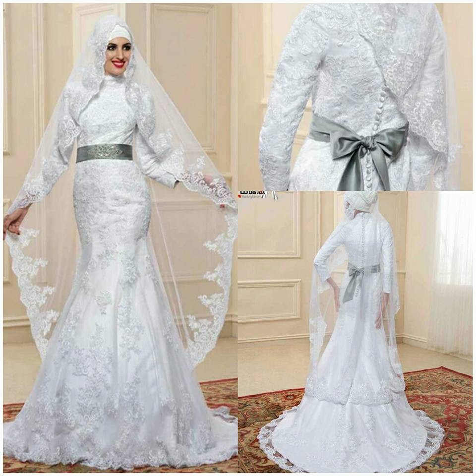 Gaun Pengantin Mermaid Gaun Pengantin Mewah Baju Pengantin Muslim