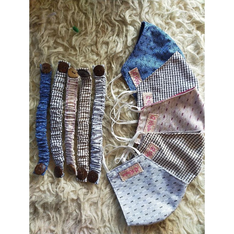 masker motif kotak raja