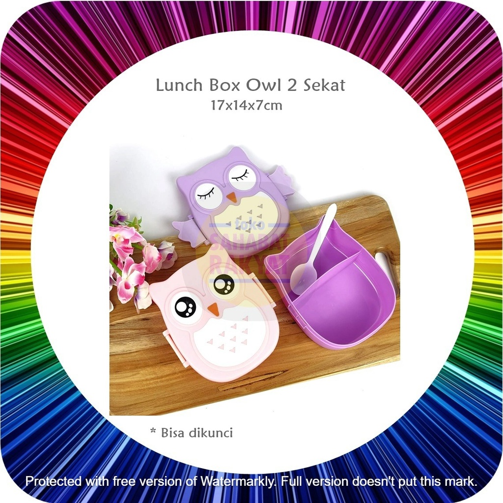 RML047J Lunch Box/Kotak Bekal/Tempat Makan Owl 2 Sekat