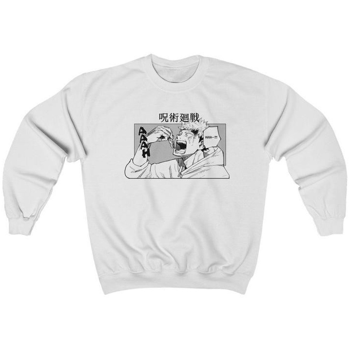 Crewneck Itadori Yuji Jujutsu Kaisen AAAH Kanji Sukuna Finger