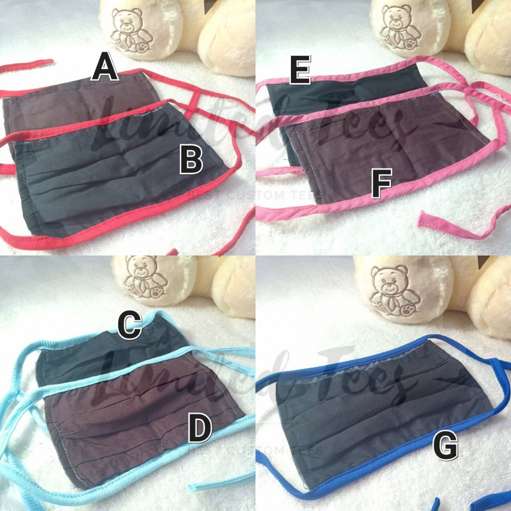 MASKER KAIN KATUN 100% 2 LAPIS bisa diisi/ada kantong tissue NON MEDIS EARLOOP HEADLOOP HIJAB MURAH