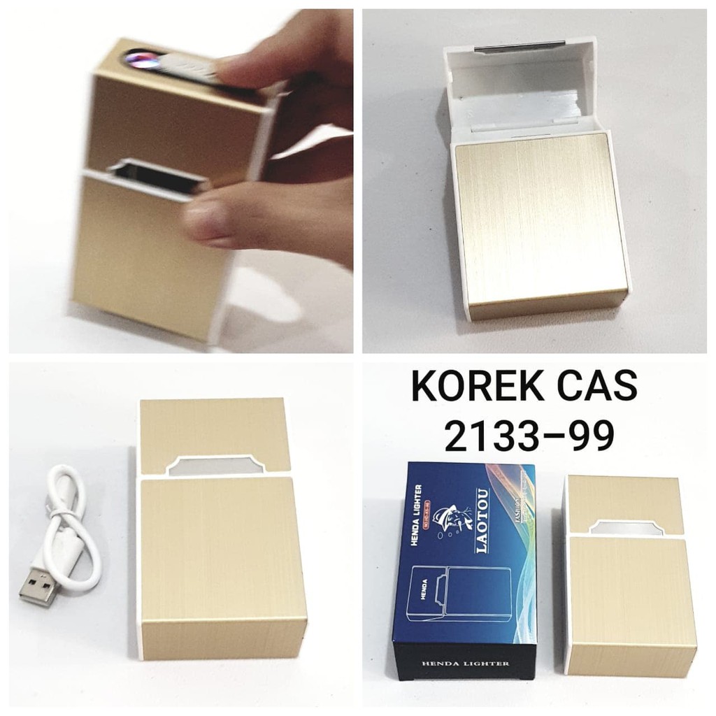 Super Murah! KOTAK ROK0K KOREK USB 2133-99 CAS ELEKTRIK LIGHTER TEMPAT ROK0K