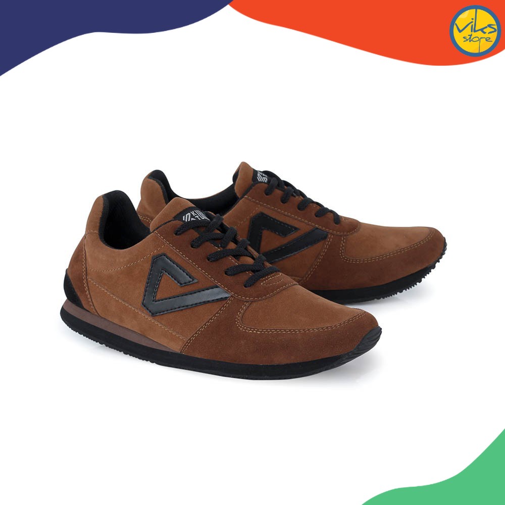 Sepatu Sneakers Tali Casual Suede Pria Coklat Kuzatura NC KZS 559 Original Branded