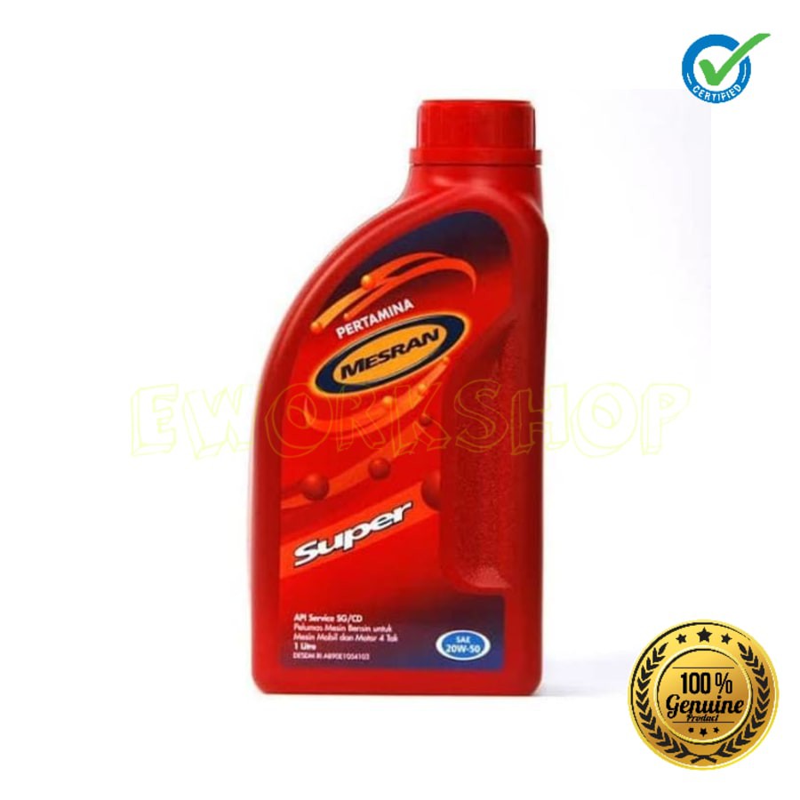 OLI PERTAMINA MESRAN SUPER 20W-50 4T 1 L 100% Original Product