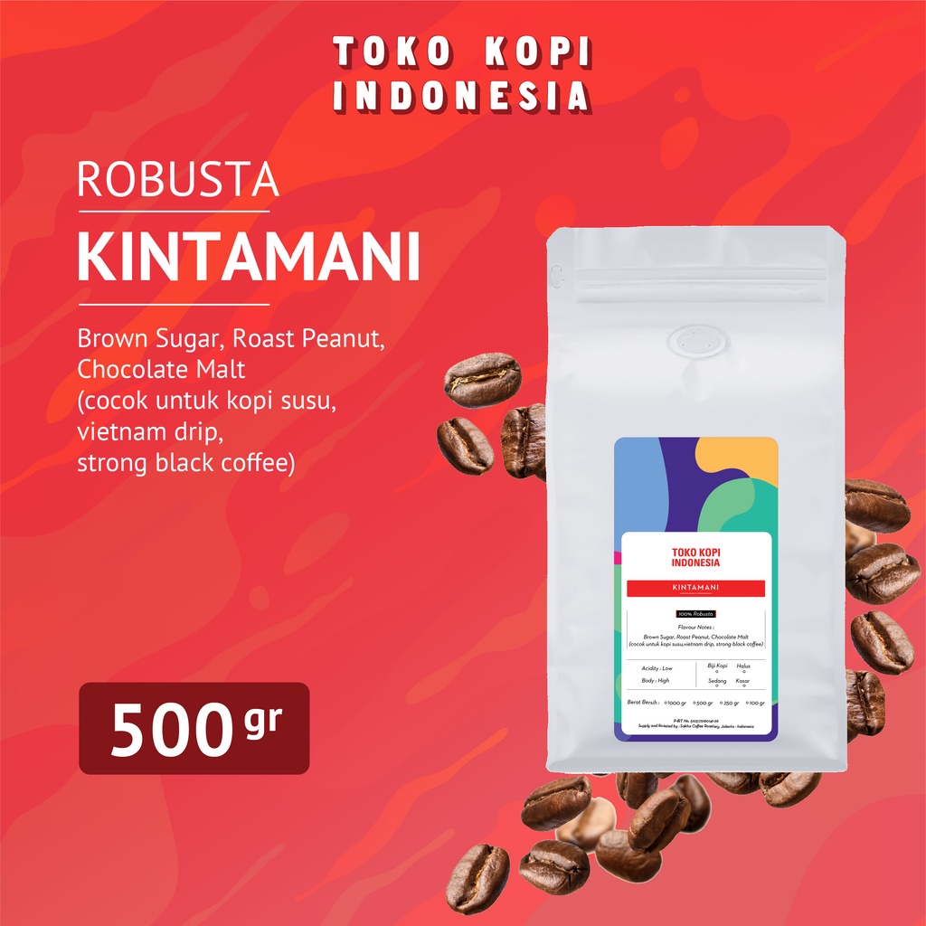 

Kopi Robusta Bali Kintamani 500gr Coffee Roast Beans Espresso Biji Bubuk Coffe Bean