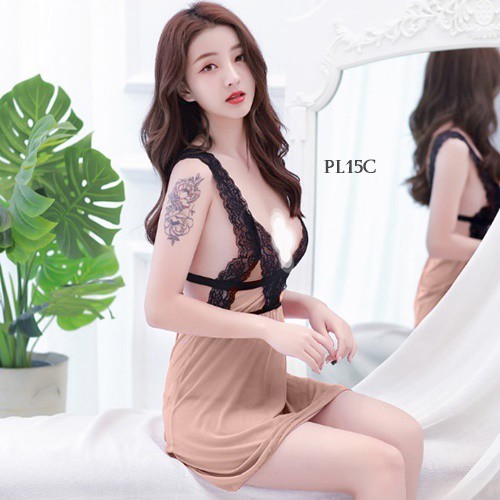 [TOKO TERPERCAYA] SEXY LINGERIE BAJU TIDUR WANITA DEWASA NIGHTGOWN LACE PREMIUM NUDE PL15C