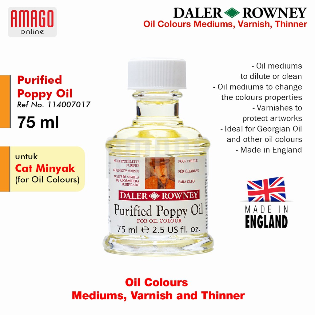 OIL DALER- ROWNEY - PURIFIED POPPY OIL 75 ml - 114007017 - BEST QUALITY