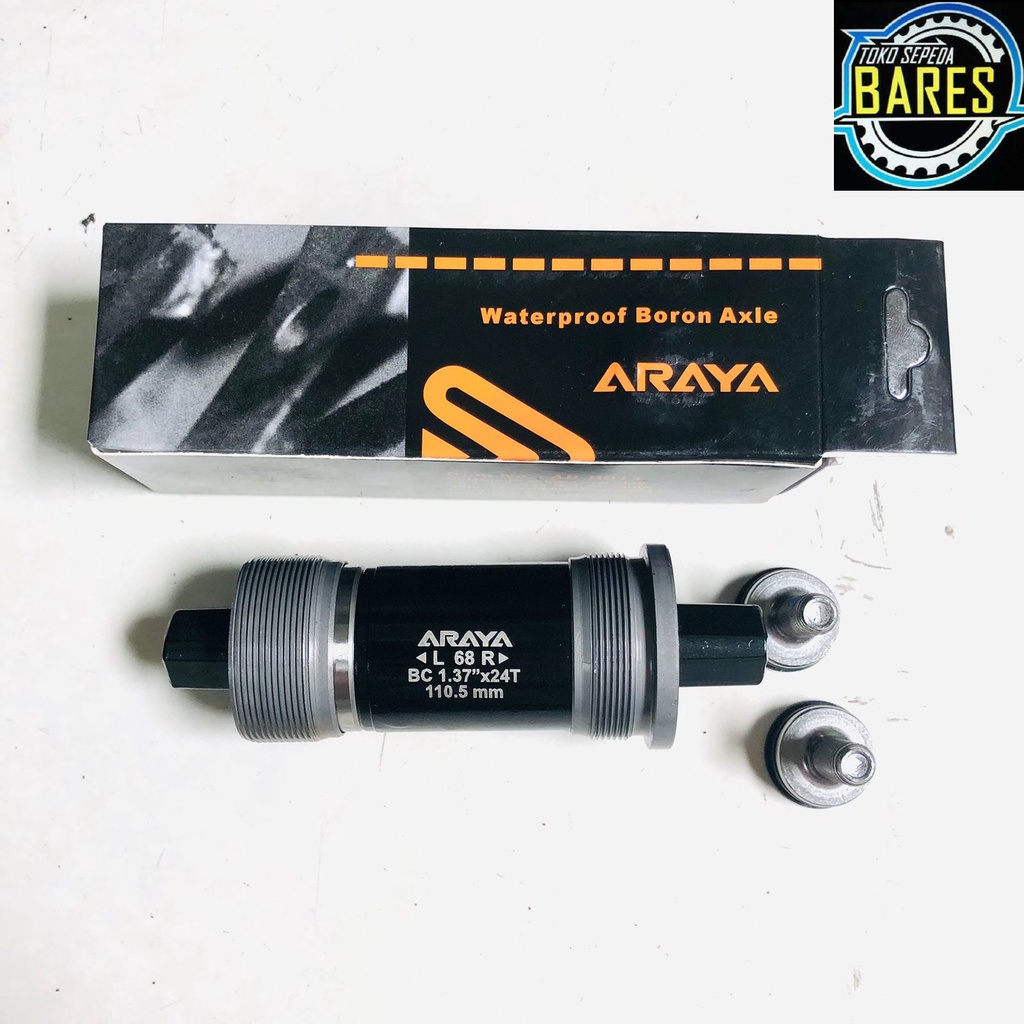 BB Cartridge Set Sepeda Araya AR-B011 110.5 mm - 122 mm - 127 mm / Bottom Bracket Kotak Bearing Gir / As Tengah Laker Jepang