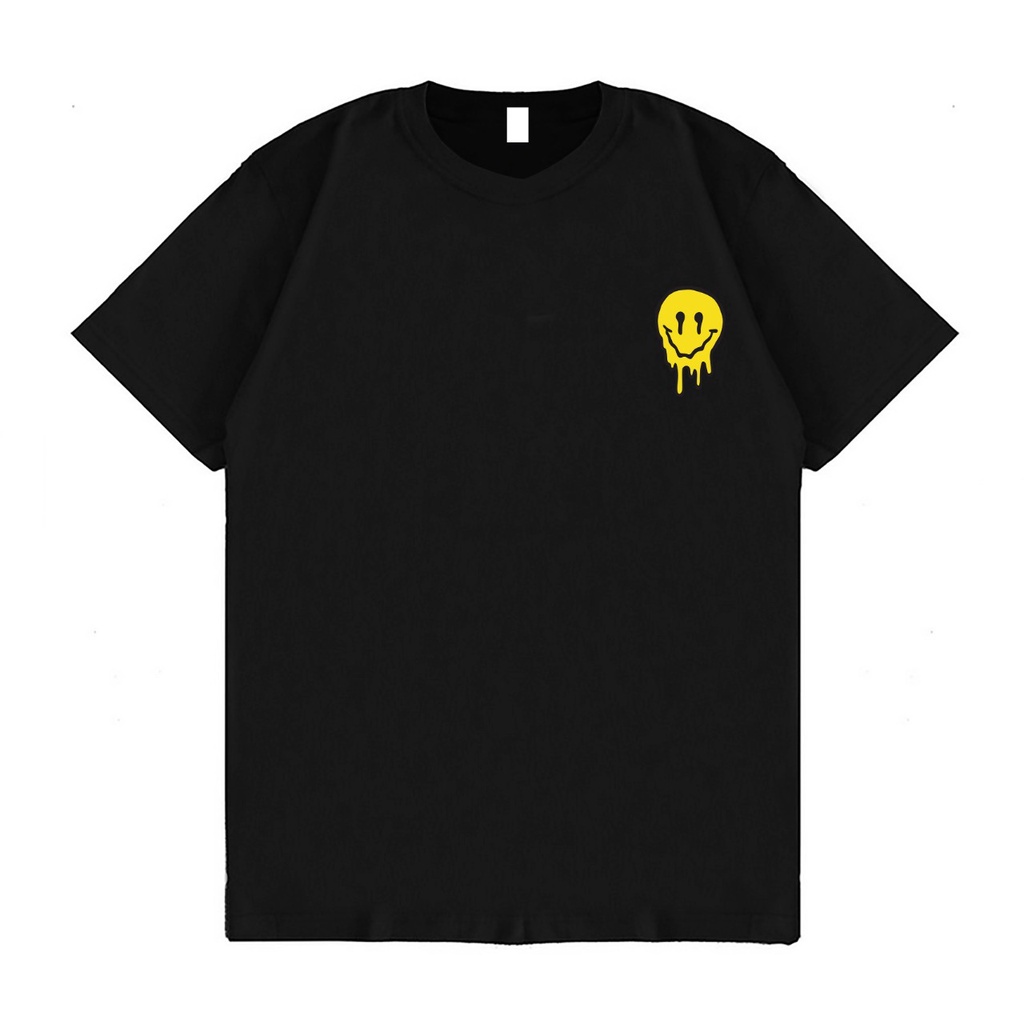 KAOS OVERSIZE EMOJI SAD SMILE CRY YELLOW T-SHIRT