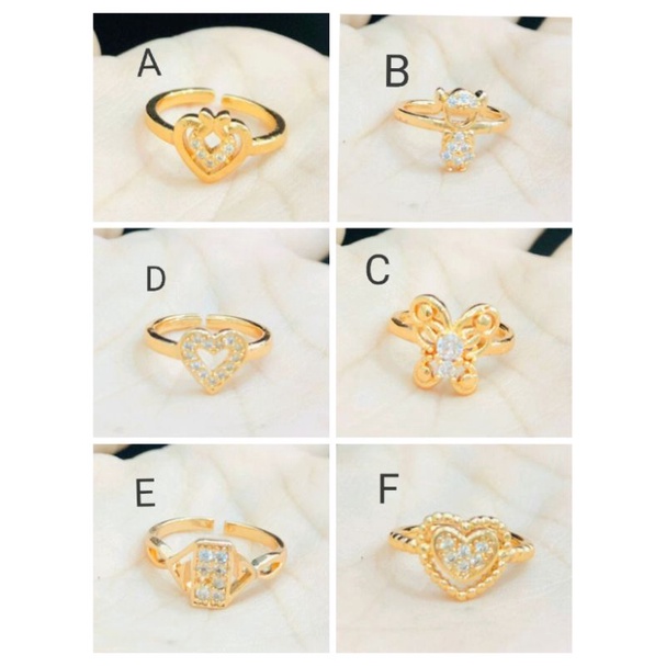 Ramk867. Cincin anak anak perhiasan xuping lapis emas dgn mata zircon ukuran flexibel anak balita