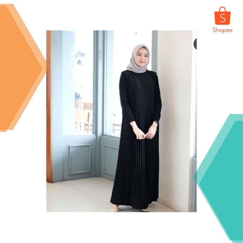 Promo (Promo 3 hari) GAMIS PLISKET ALEXA SLEEVELESS LONG DRESS JERSEY PREMIUM (TANPA INNER) Keren