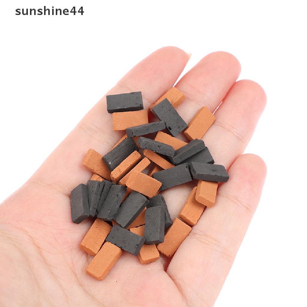 Sunshine 50Pcs / Set Mainan Miniatur Batu Bata Untuk Dekorasi Rumah Boneka DIY