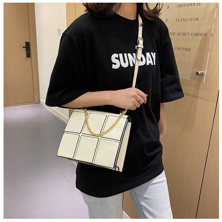 KOREAN CHIC FASHION LEATHER SLING BAG / SHOULDER BAG FASHION KOREA / TAS SELEMPANG FASHION / TAS KONDANGAN / TAS SLEMPANG IMPORT KULIT RANTAI