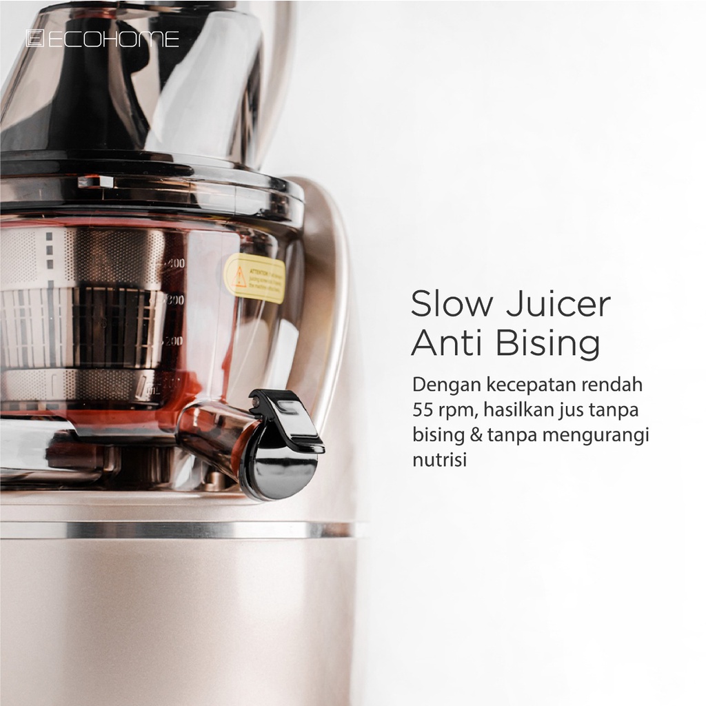 Ecohome  Slow Juicer Big Mouth ESJ-999BM + BONUS Pisau Set Ecohome