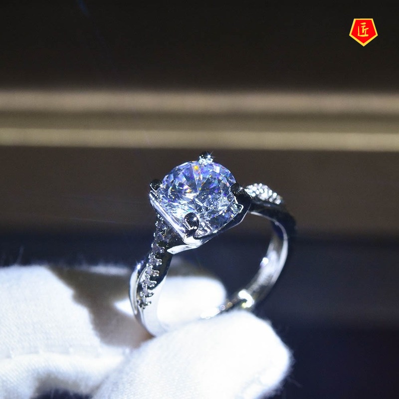 [Ready Stock]Simple Graceful 2 Karat Moissanite Women's Ring
