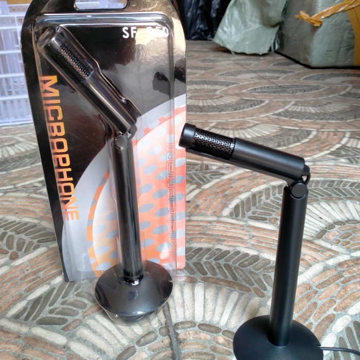 NEW Microphone Laptop PC With Stand Mount SF-950 Mic Chatting Zoom - Hitam