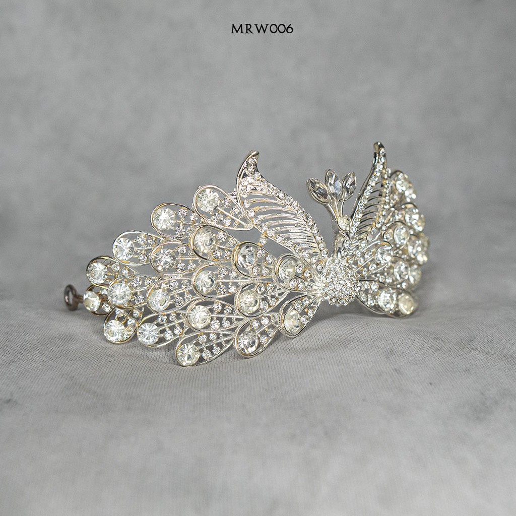 [BISA COD] MAHKOTA PENGANTIN PESTA TIARA AKSESORIS WEDDING HEADPIECE MRW006