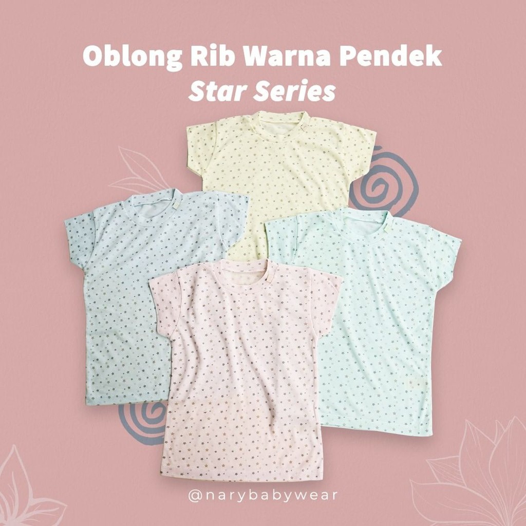 Nary Oblong Bayi Tipis Tangan Pendek Motif Star Putih &amp; Warna Series